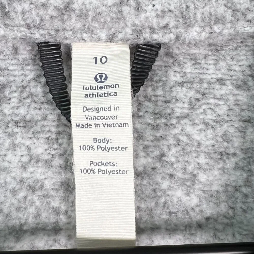 Lululemon It's Fleecing Cold Jacket Size 10 Heathered Grey Double Zipper